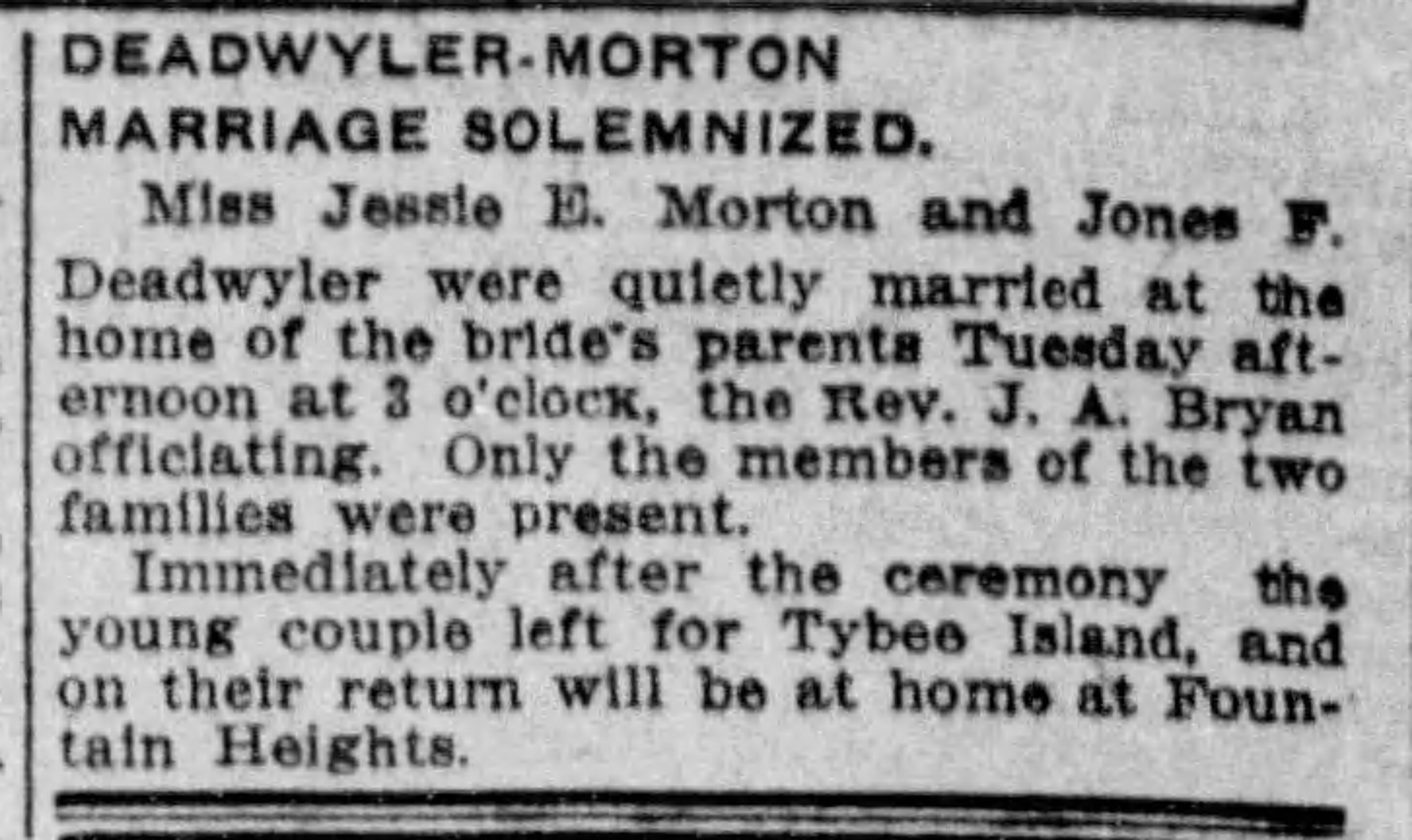 Jessie E. Morton-Jones F. Deadwyler